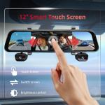2025 12" 4-Channel Mirror Dash Cam with GPS