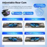Dual Mirror Dash Camera with 4K Front & 1080P Rear