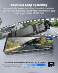 2.5K Mirror Dash Cam with Voice Control & Parking Monitor