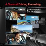 2025 12" 4-Channel Mirror Dash Cam with GPS