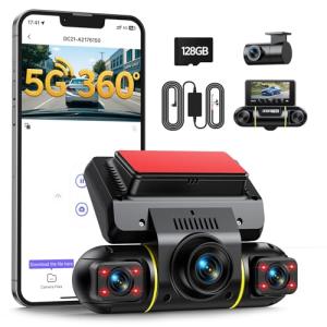 LAMTTO 360° 4-Channel Dash Cam with 128G SD Card