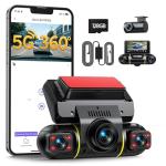 LAMTTO 360° 4-Channel Dash Cam with 128G SD Card