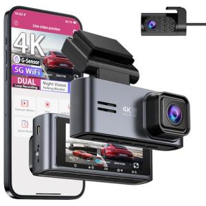 OMBAR 4K Front and Rear Dash Cam with WiFi