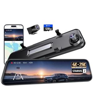Pelsee 4K Mirror Dash Cam with Night Vision