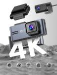 OMBAR 4K Front and Rear Dash Cam with WiFi