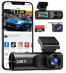 3-Channel 2.5K Front and Rear Dash Cam