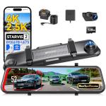 4K Mirror Dash Cam with Rear View and GPS