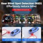 4K Mirror Dash Cam with Rear View and GPS