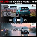 4K Dual Dash Cam with Night Vision and WiFi