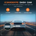 VEEMENT 2.5K WiFi Dash Cam with Night Vision