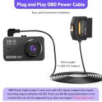 OBD2 Power Cable for Dash Camera 24/7 Use