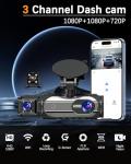 1080P Front and Rear Dash Cam with WiFi