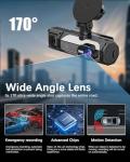 1080P Front and Rear Dash Cam with WiFi