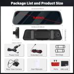 9.66 Inch Rear View Mirror Dash Camera 1080P