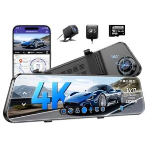 AZDOME PG17 4K Mirror Dash Cam with GPS