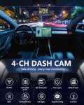 360° 4-Channel Dash Cam with APP Control
