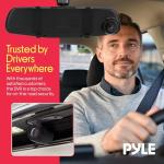 Pyle Dual Dash Cam with Rearview Mirror Attachment