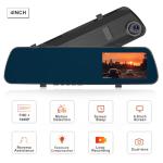 4-Inch 1080P Front and Rear Mirror Dash Cam