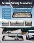 12" 4K Rear View Mirror Dash Cam with CarPlay