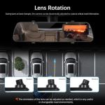 4-Inch 1080P Front and Rear Mirror Dash Cam