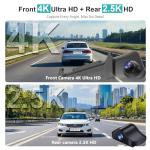 4K Rear View Mirror Dash Cam with GPS