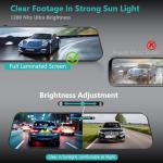 4K Rear View Mirror Dash Cam with GPS