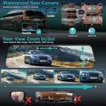 4K Rear View Mirror Dash Cam with GPS