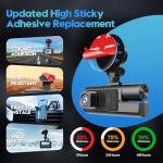 Windshield Dash Cam Sticky Adhesive Pads, 4-Pack