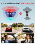 IIWEY N6 360° 4-Channel Dash Cam with App