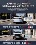 Gleetour 4K Dual Dash Cam with GPS and WiFi