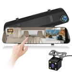 NHOPEEW Dual Lens 1080P Touchscreen Mirror Dash Cam