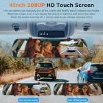 NHOPEEW Dual Lens 1080P Touchscreen Mirror Dash Cam