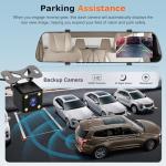 NHOPEEW Dual Lens 1080P Touchscreen Mirror Dash Cam