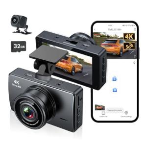 4K Dash Cam with Front & Rear Recording