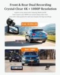 4K Dash Cam with Front & Rear Recording