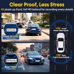 4K+1080P Dual Dash Cam with WiFi Access