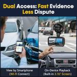 4K+1080P Dual Dash Cam with WiFi Access