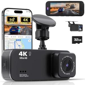 4K Dual Dash Cam with Night Vision & Wi-Fi