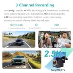 12" 3-Channel 4K Dash Cam with Night Vision