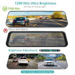 12" 3-Channel 4K Dash Cam with Night Vision