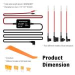 Dash Cam Hardwire Kit,[Upgraded Version] USB C Hardwire Kit for Dash Camera with 12V-24V to 5V Power Supply,Fuse Tap,Blade Fuses & Pry Tool,Protecting Car Dash Cam Front and Rear