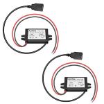 2-Pack DC to USB Converter Adapter for Dash Cameras