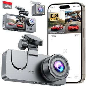 4K 3-Channel Dash Cam with Night Vision