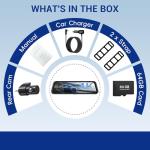 10" 4K Rear View Mirror Dash Cam with 64GB