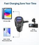 USB C Dash Cam Charger - Fast Dual Port 6.5FT