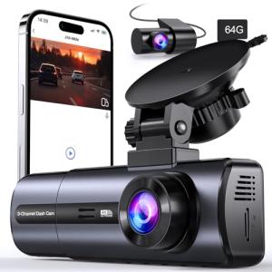 3 Channel 4K Triple Dash Cam with WiFi