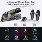 360° 4-Channel Mirror Dash Cam with WiFi