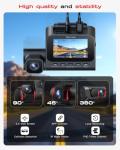 Jzones 4K 3-Channel Dash Cam with WiFi