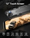 WOLFBOX 12" 4K Mirror Dash Cam with WiFi
