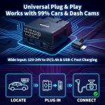 OBD2 to USB-C Power Cable for Dash Cams